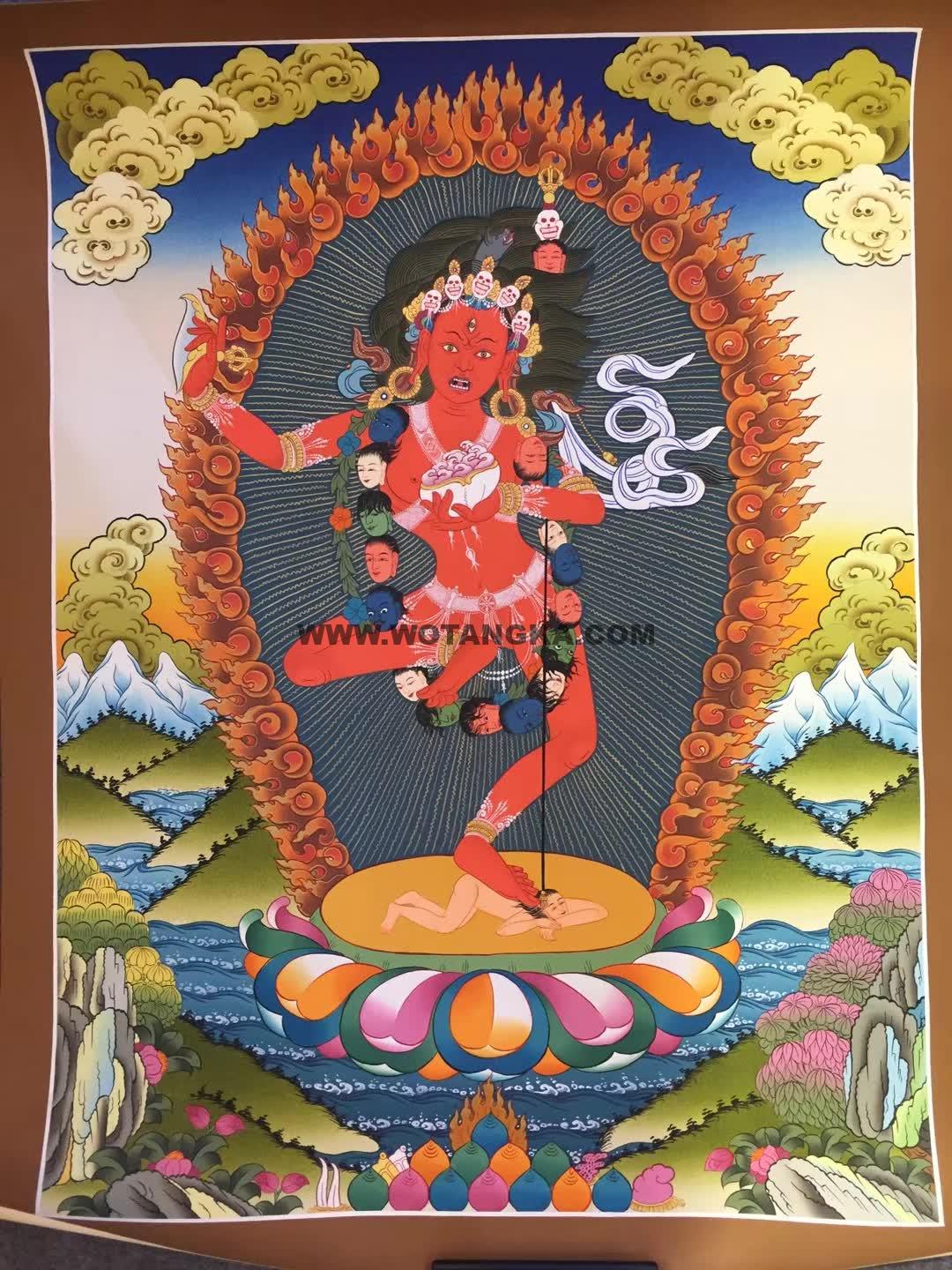 编号171-338168：彩绘唐卡-金刚亥母（70*50CM左右）