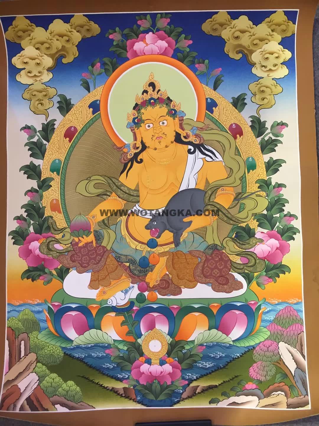 编号171-507270：彩绘唐卡-黄财神（70*50CM左右）