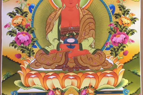 编号171-356024：彩绘唐卡-阿弥陀佛（70*50CM左右）