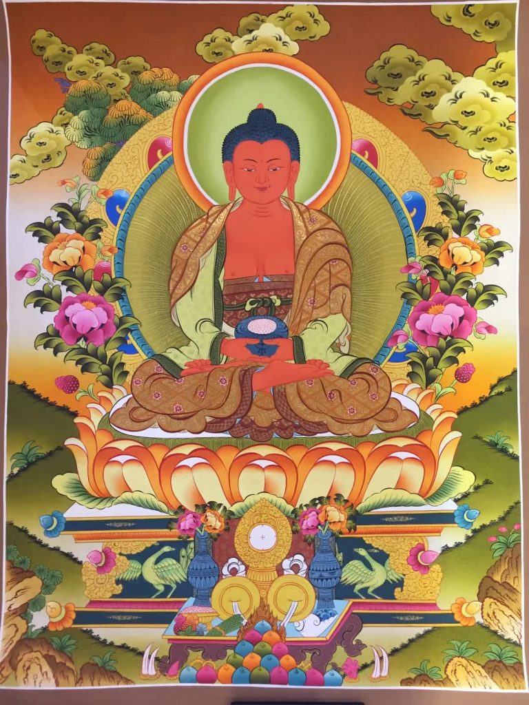 编号171-356024：彩绘唐卡-阿弥陀佛（70*50CM左右）