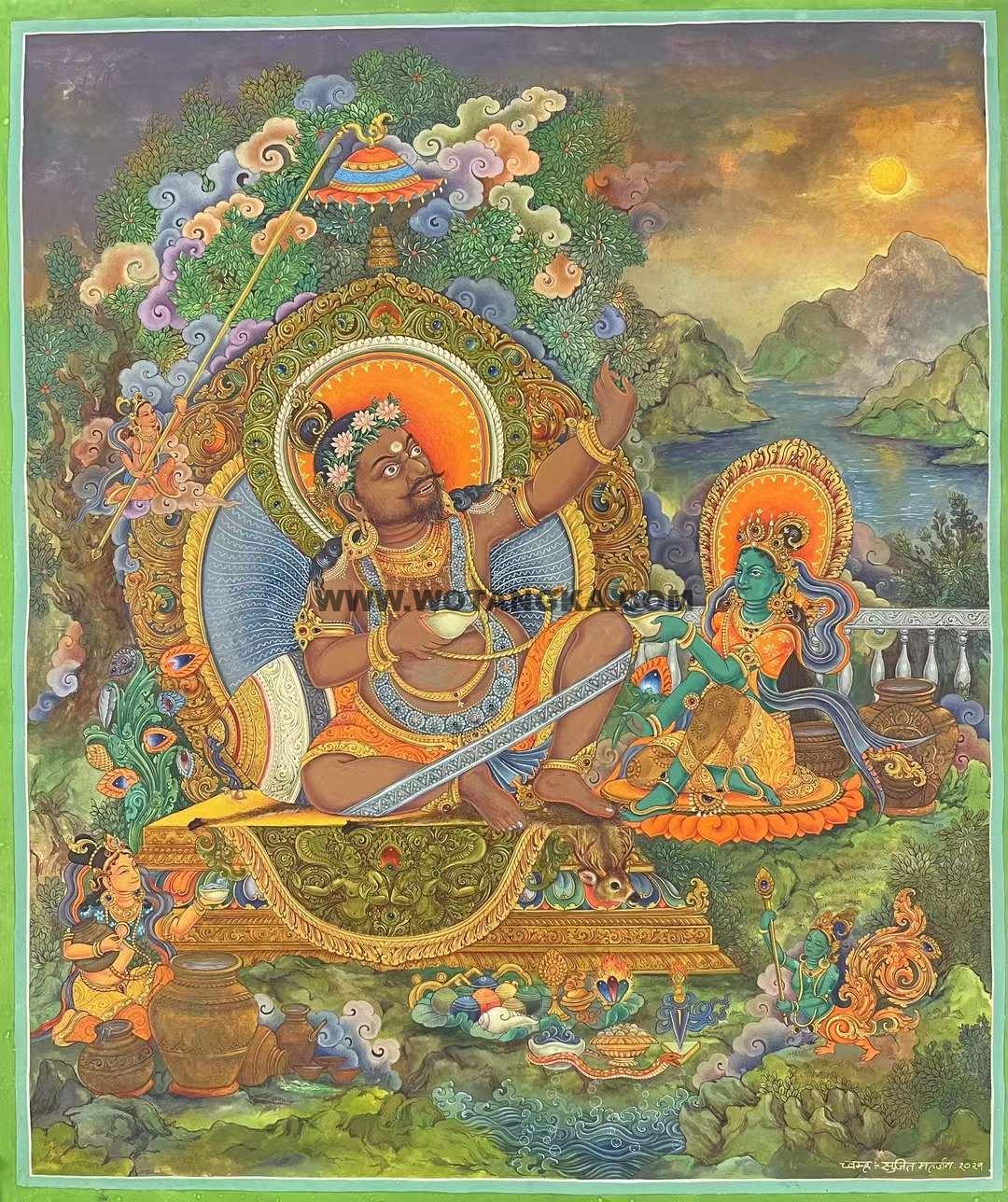 编号153-415402：彩绘唐卡-毗瓦巴尊者（55*45CM左右）