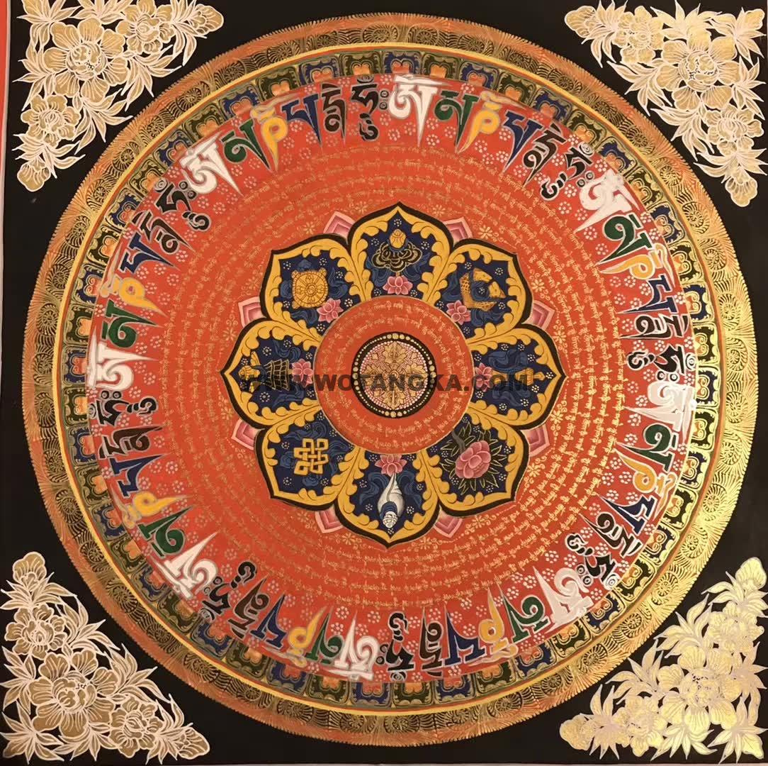 编号191-790158：彩绘唐卡-吉祥八宝坛城（80*80CM左右）