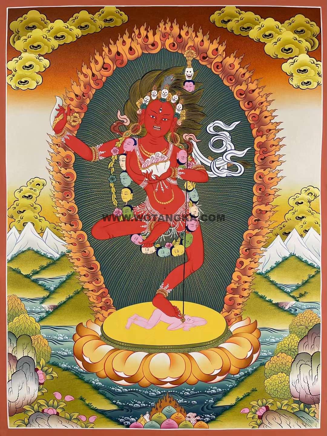 编号153-454812：彩绘唐卡-金刚亥母（70*50CM左右）