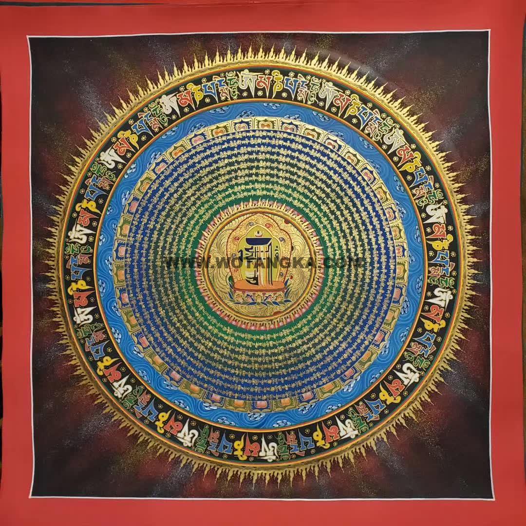 编号191-607836：彩绘唐卡-十相自在坛城（70*70CM左右）