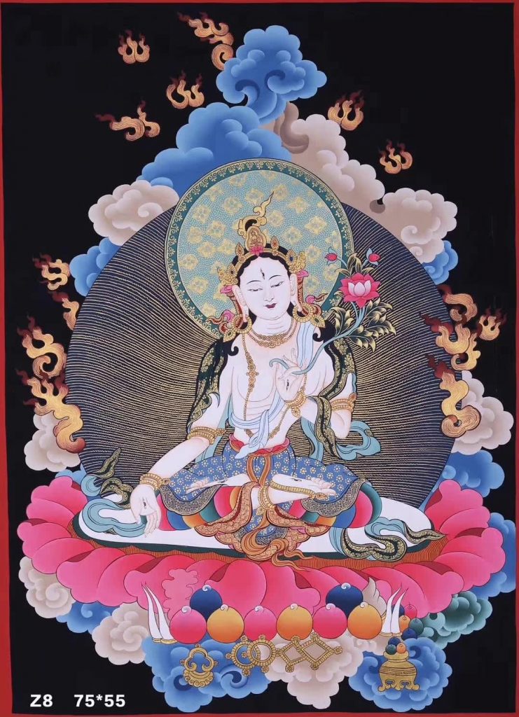 编号171-581349：彩绘唐卡-白度母（75*55CM左右）