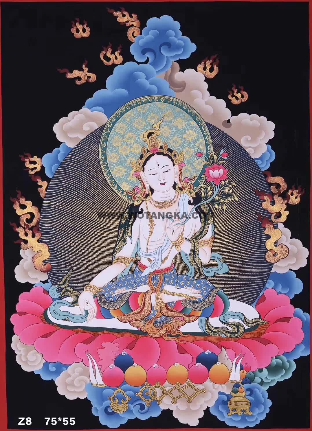 编号171-581349:彩绘唐卡-白度母(75*55CM左右)
