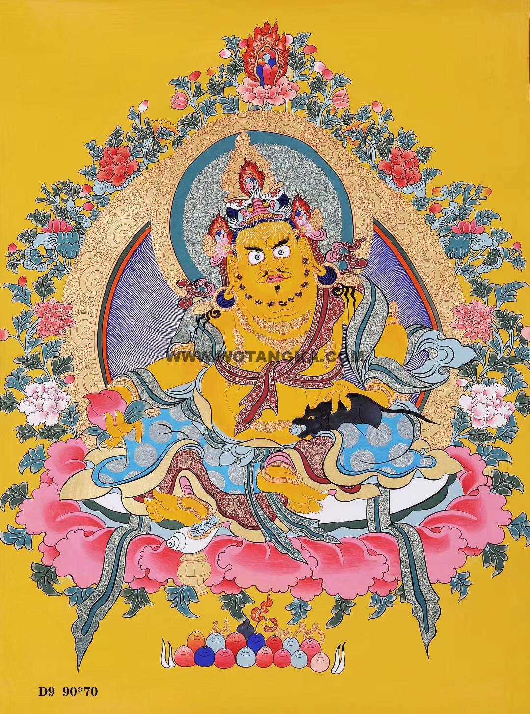 编号171-958340：彩绘唐卡-黄财神（90*70CM左右）