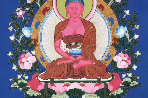 编号138-386406：彩绘唐卡-阿弥陀佛（69*50CM左右）