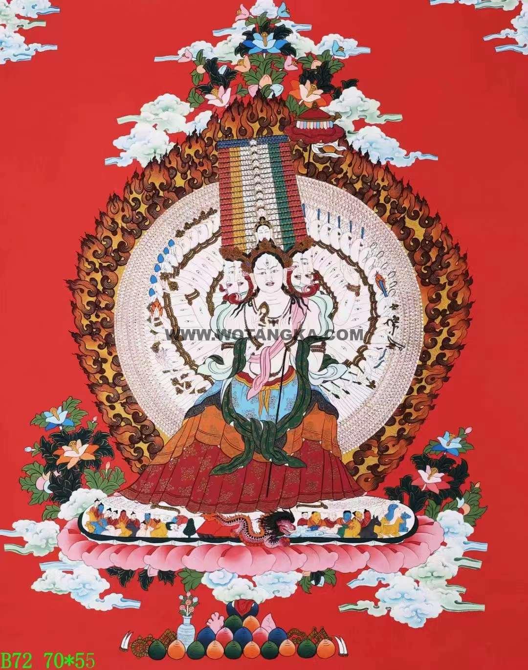 编号138-832926：红金唐卡-大白伞盖佛母（70*55CM左右）