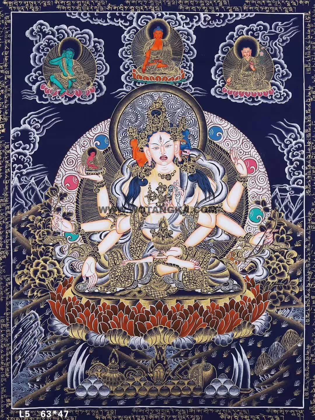 编号171-974176：彩绘唐卡-尊胜佛母（63*47CM左右）