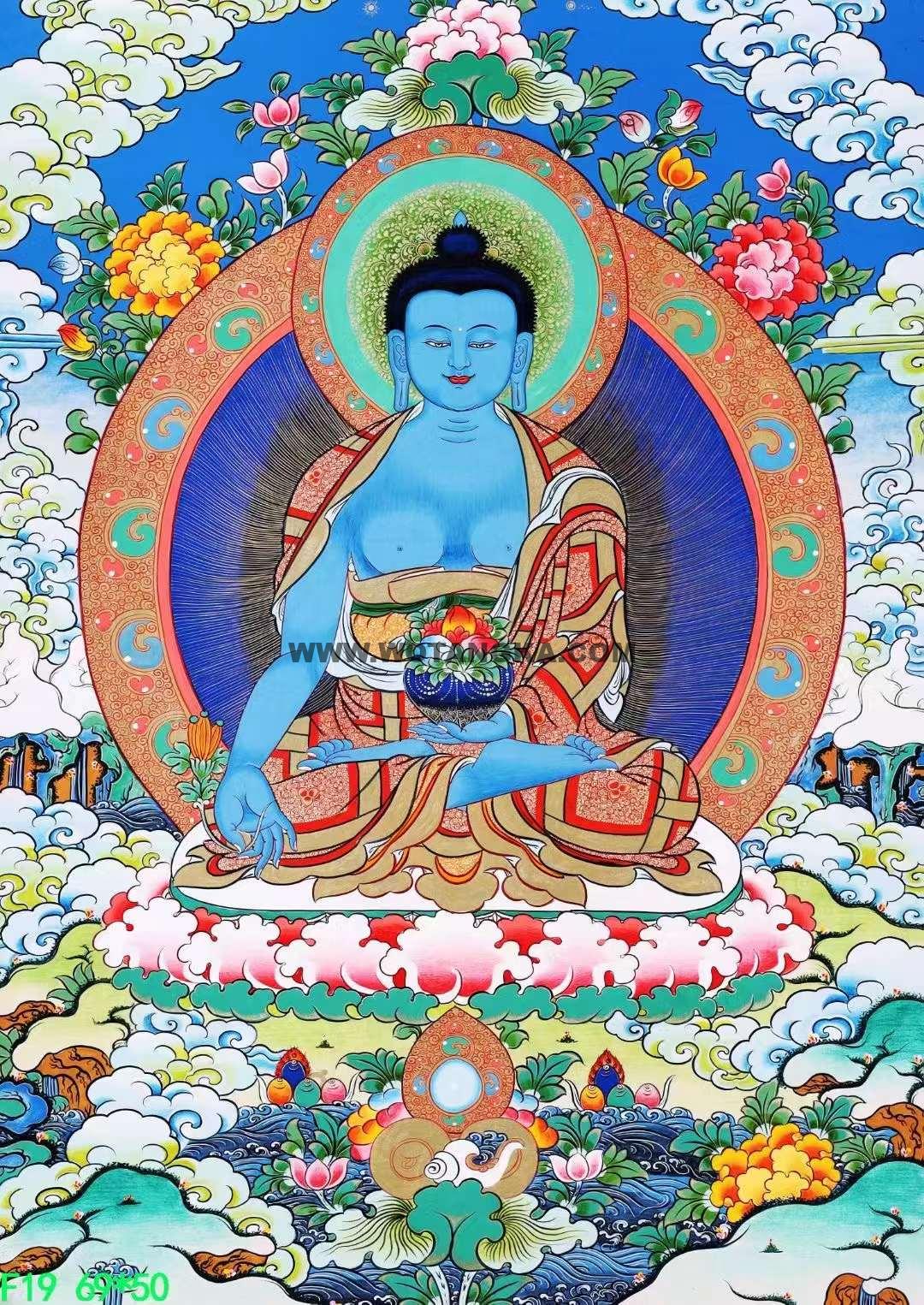 编号138-834158:彩绘唐卡-药师佛(69*50CM左右)
