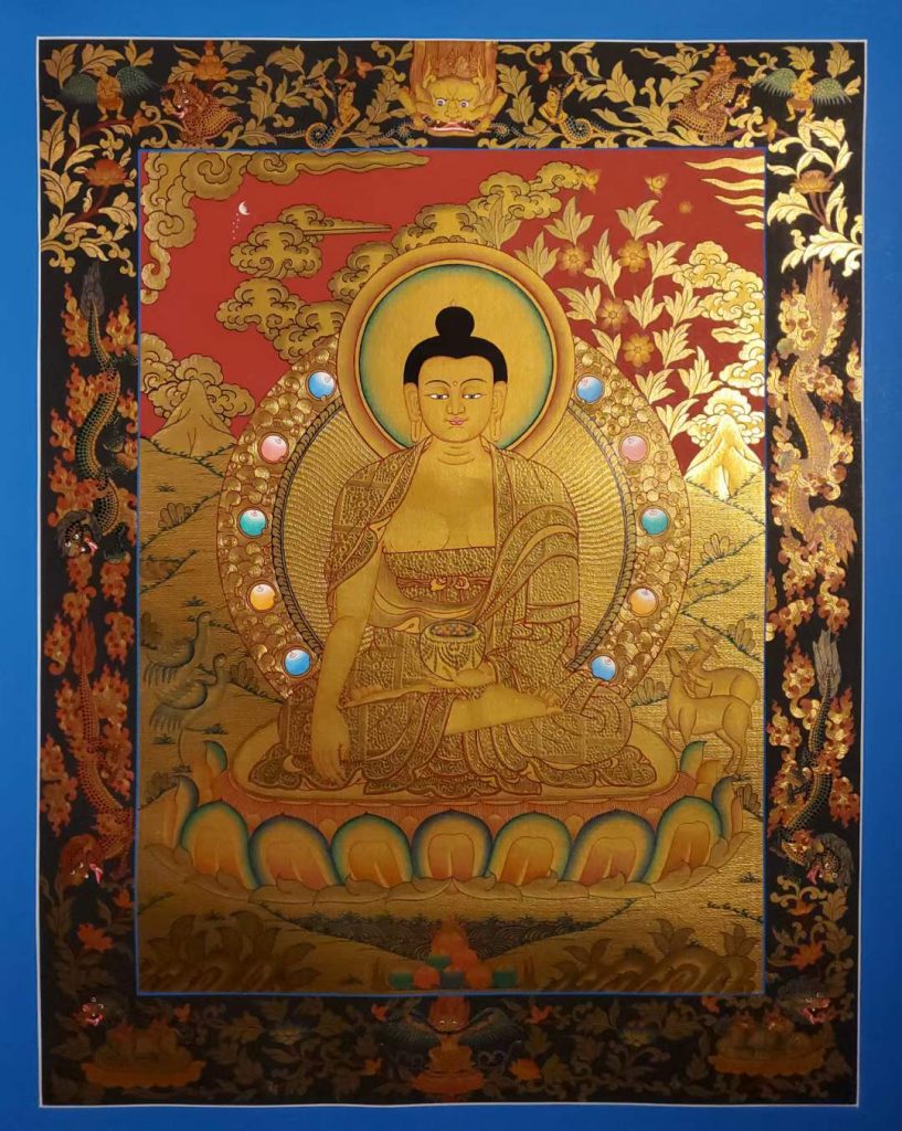编号171-623559：黄金唐卡-释迦牟尼佛（60*45CM左右）