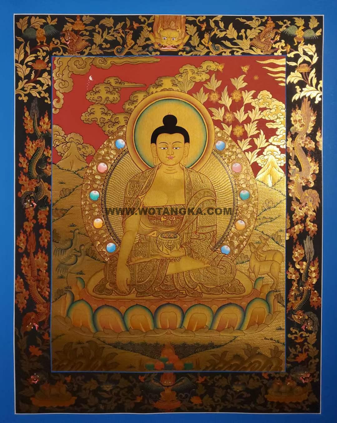 编号171-623559:黄金唐卡-释迦牟尼佛(60*45CM左右)