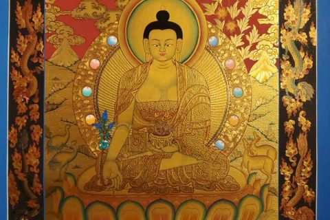 编号171-725301：黄金唐卡-药师佛（60*45CM左右）