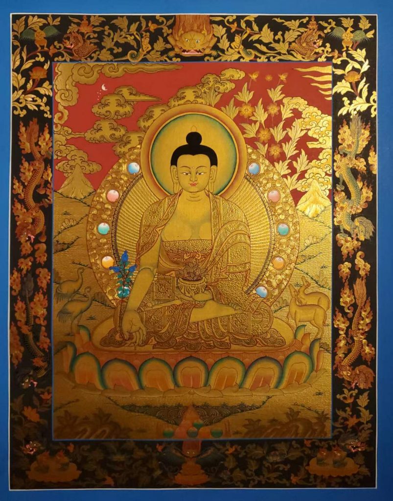 编号171-725301：黄金唐卡-药师佛（60*45CM左右）
