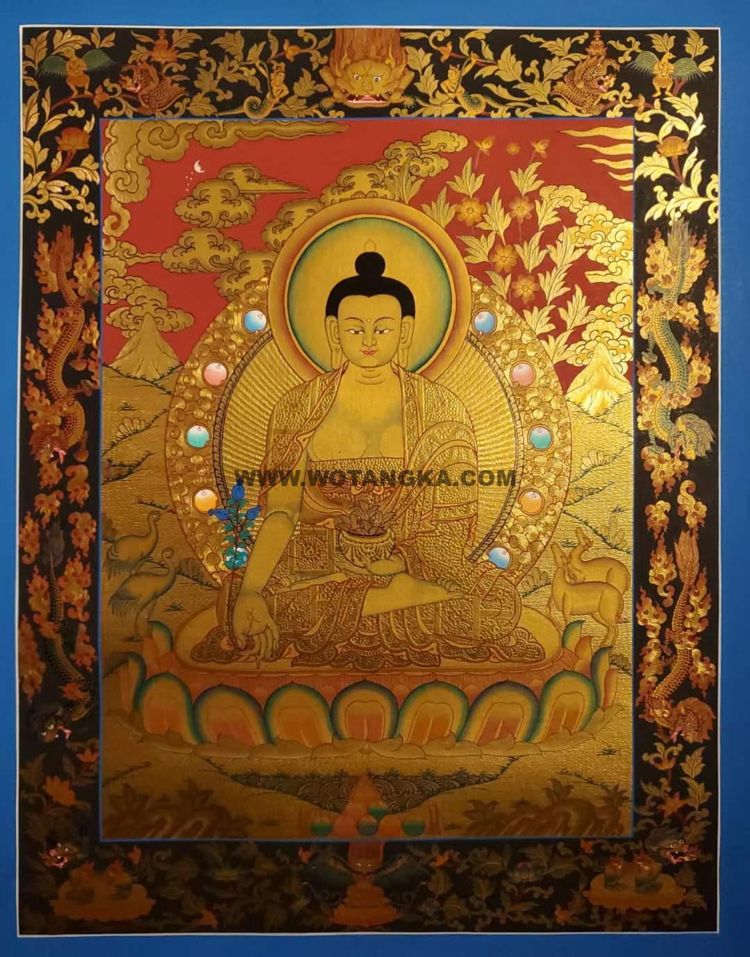 编号171-725301:黄金唐卡-药师佛(60*45CM左右)
