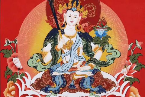 编号171-852976：红金唐卡-虚空藏菩萨（60*45CM左右）