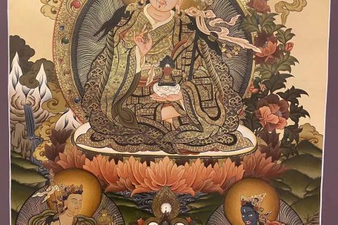 编号153-661264：彩绘唐卡-莲花生大士（70*50CM左右）