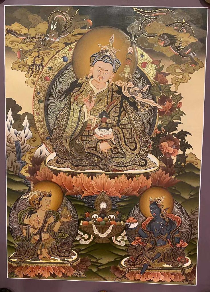 编号153-661264：彩绘唐卡-莲花生大士（70*50CM左右）
