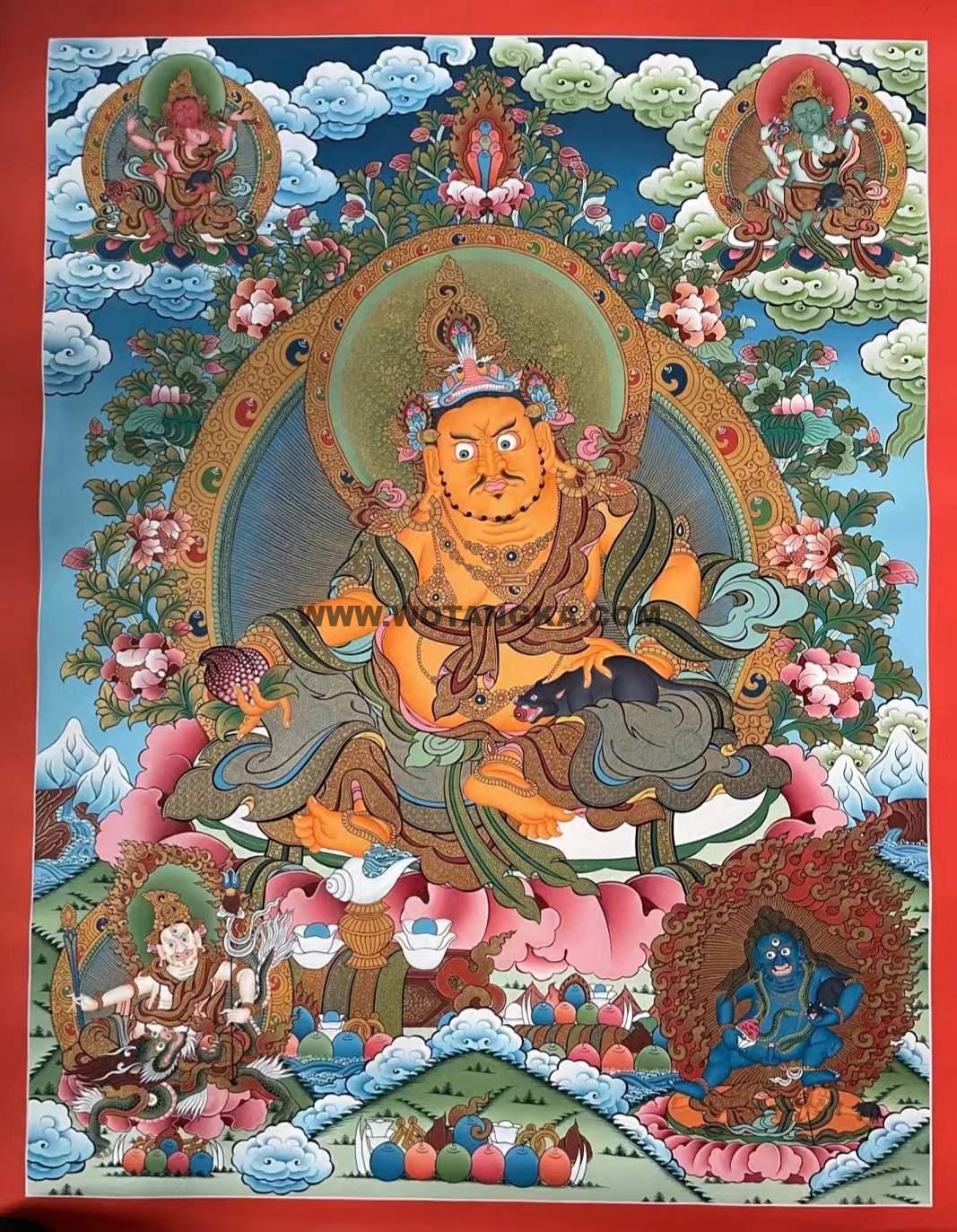 编号155-302831:彩绘唐卡-五方财神(75*55CM左右)