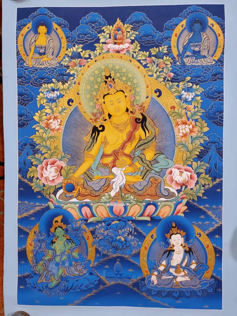 编号155-339934：蓝金唐卡-地藏王菩萨（75*50CM左右）