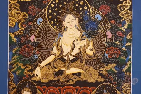 编号155-388103：黑金唐卡-白度母（95*65CM左右）