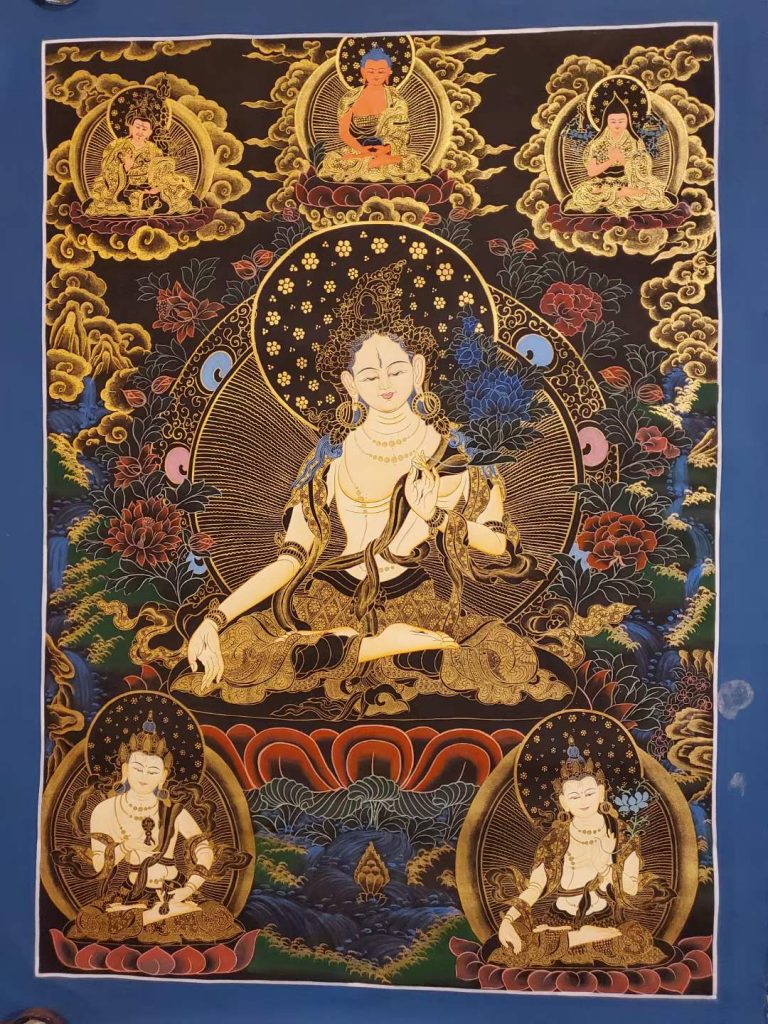 编号155-388103：黑金唐卡-白度母（95*65CM左右）