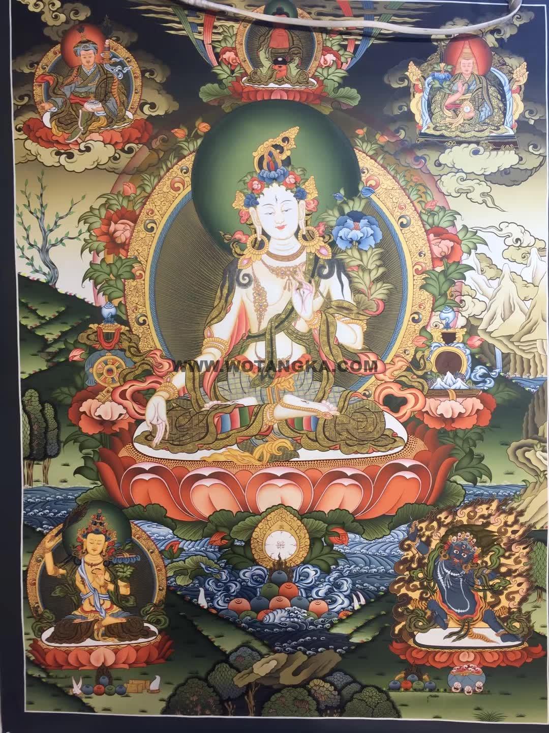 编号155-449059：彩绘唐卡-白度母（100*70CM左右）