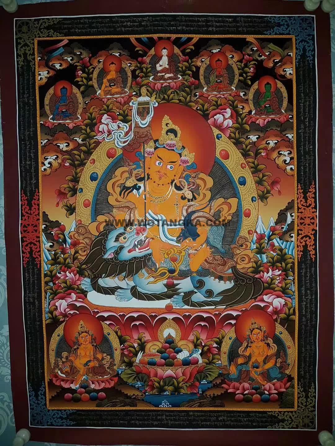 编号155-538636：彩绘唐卡-财宝天王（120*90CM左右）