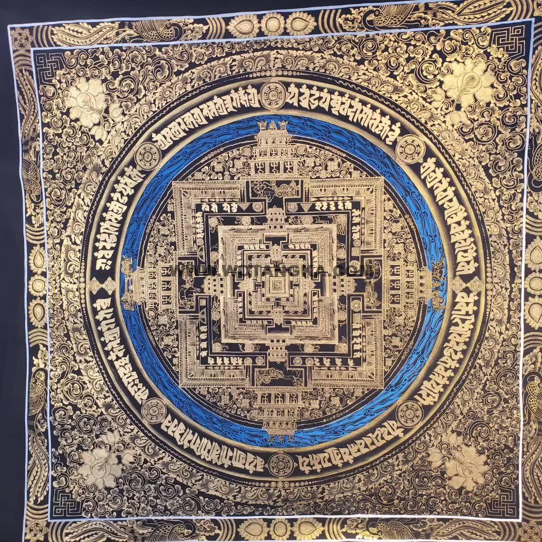 编号155-554009：黑金唐卡-时轮金刚坛城（150*150CM左右）