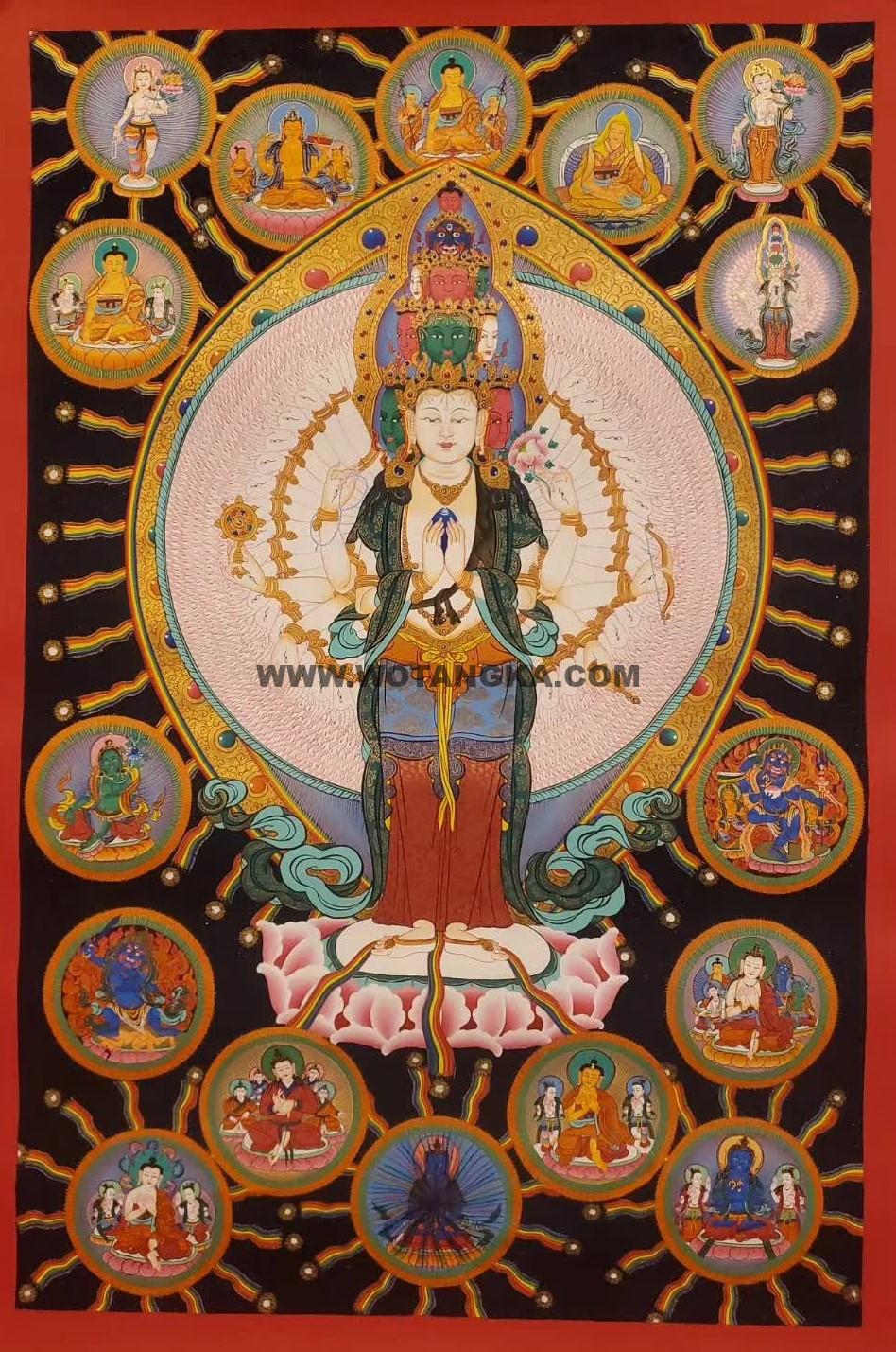 编号155-597757:彩绘唐卡-千手观音(65*45CM左右)