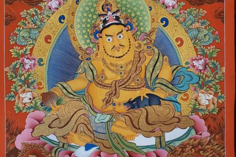 编号153-208735：红金唐卡-五方财神（75*55CM左右）