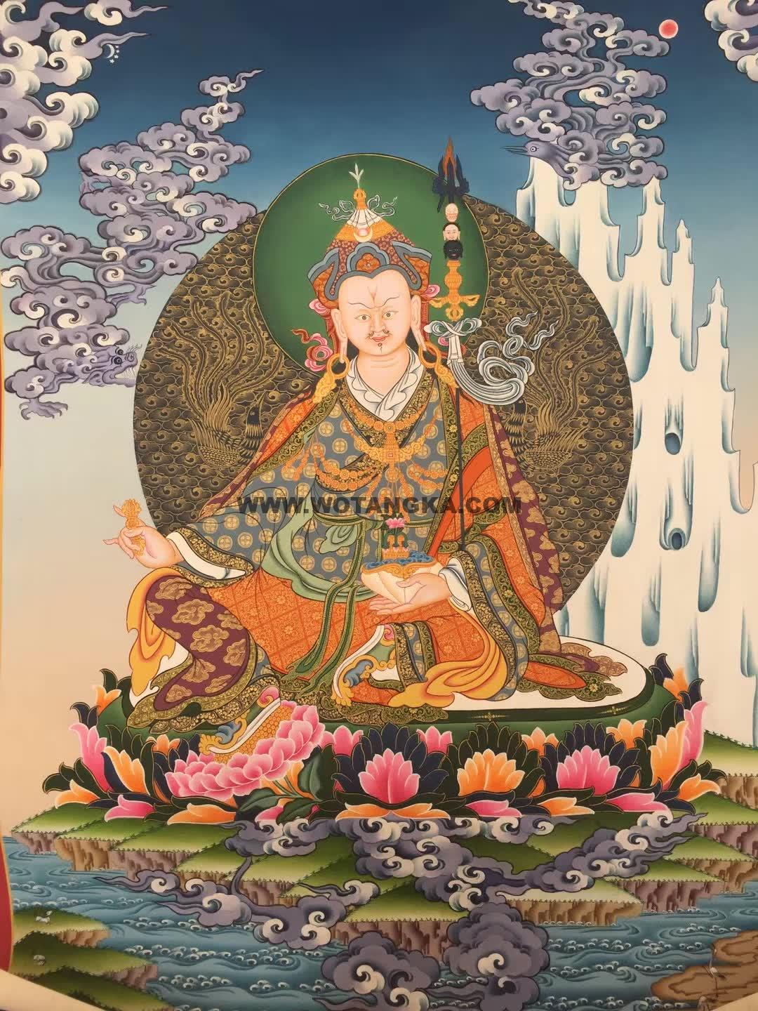 编号153-304031:彩绘唐卡-莲花生大士(70*50CM左右)