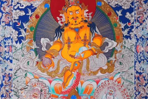 编号171-813724：白银唐卡-五方财神（85*60CM左右）