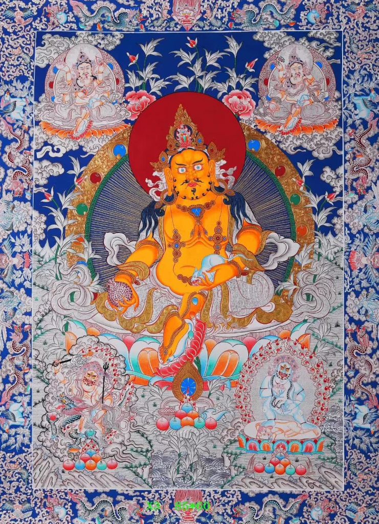 编号171-813724：白银唐卡-五方财神（85*60CM左右）