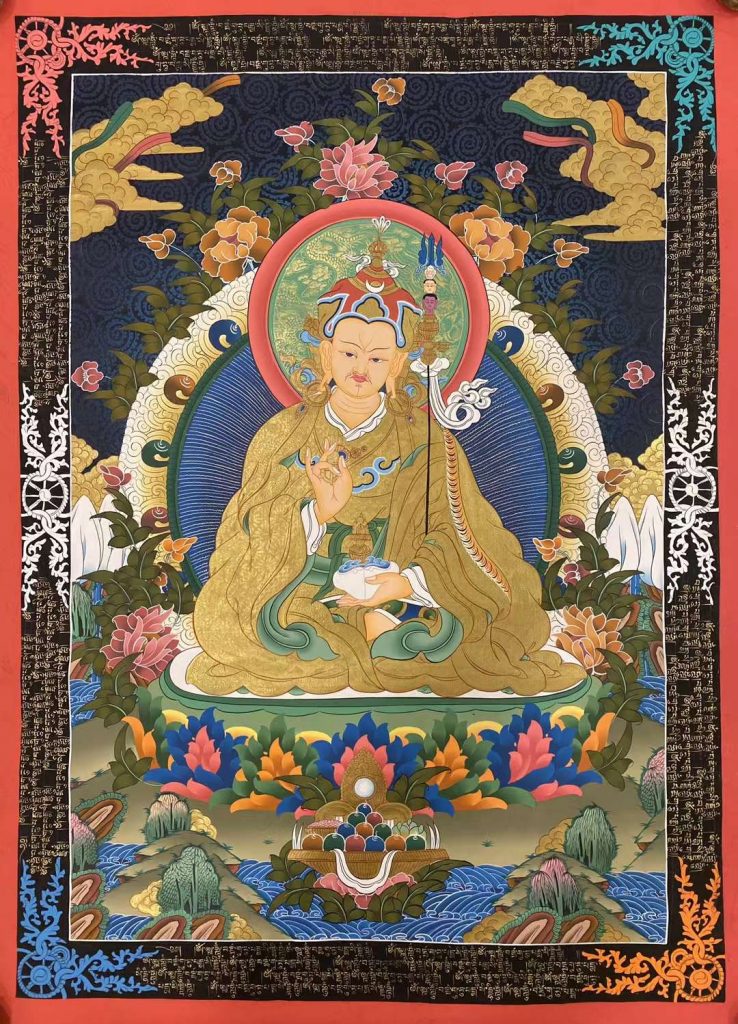 编号162-174284：彩绘唐卡-莲花生大士（90*60CM左右）