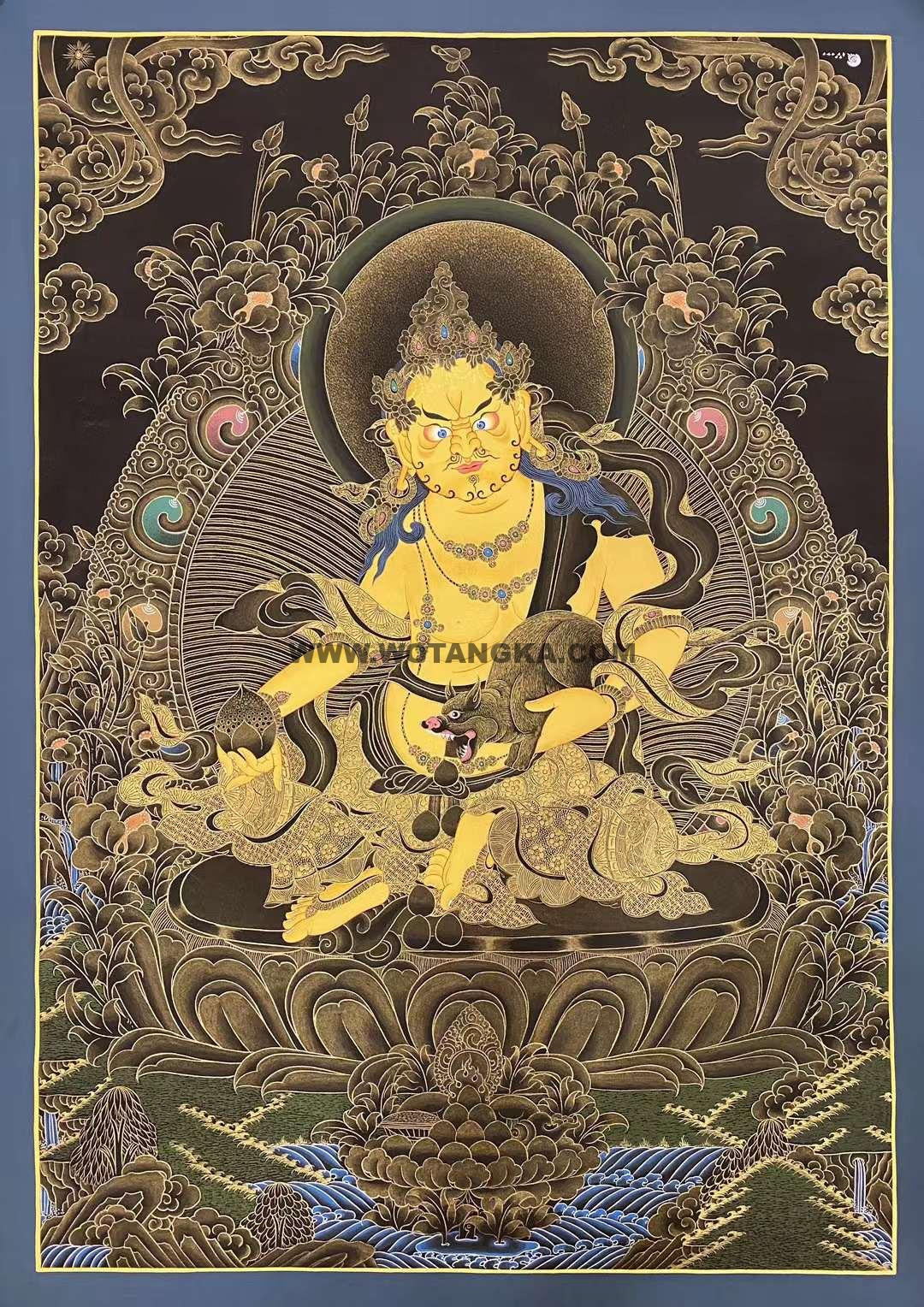 编号162-390765:彩绘唐卡-黄财神(75*55CM左右)