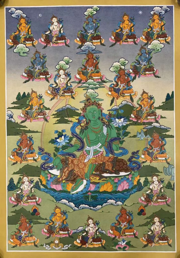 编号162-400951：彩绘唐卡-二十一度母（75*55CM左右）