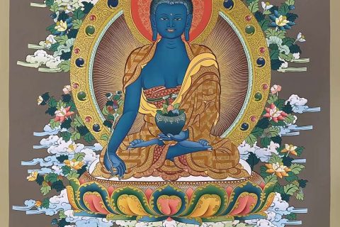 编号162-604033：嘎玛嘎赤-药师佛（70*50CM左右）