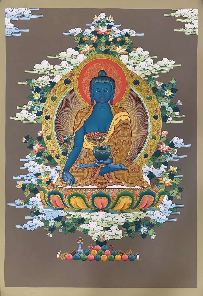 编号162-604033：嘎玛嘎赤-药师佛（70*50CM左右）