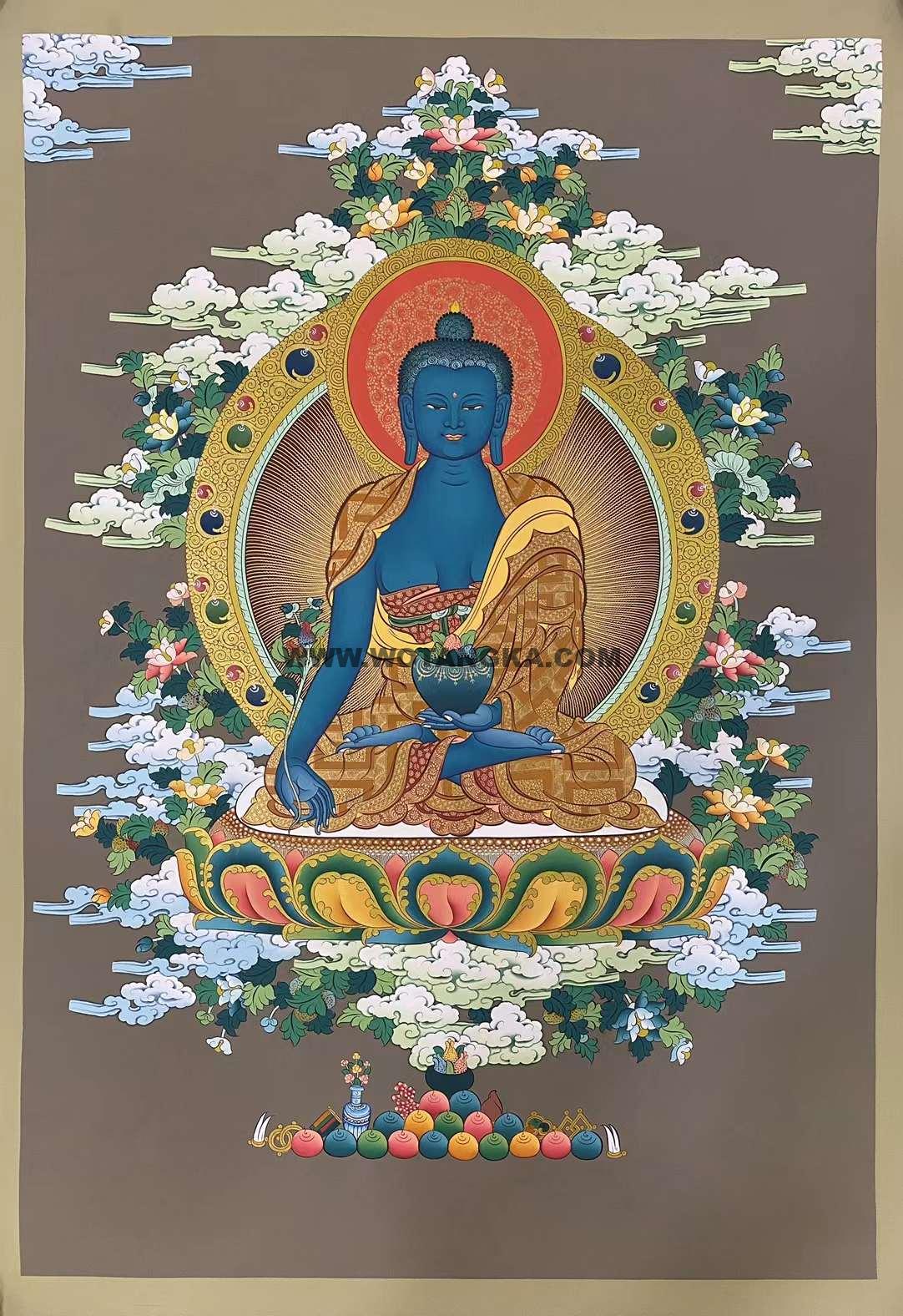 编号162-604033:嘎玛嘎赤-药师佛(70*50CM左右)