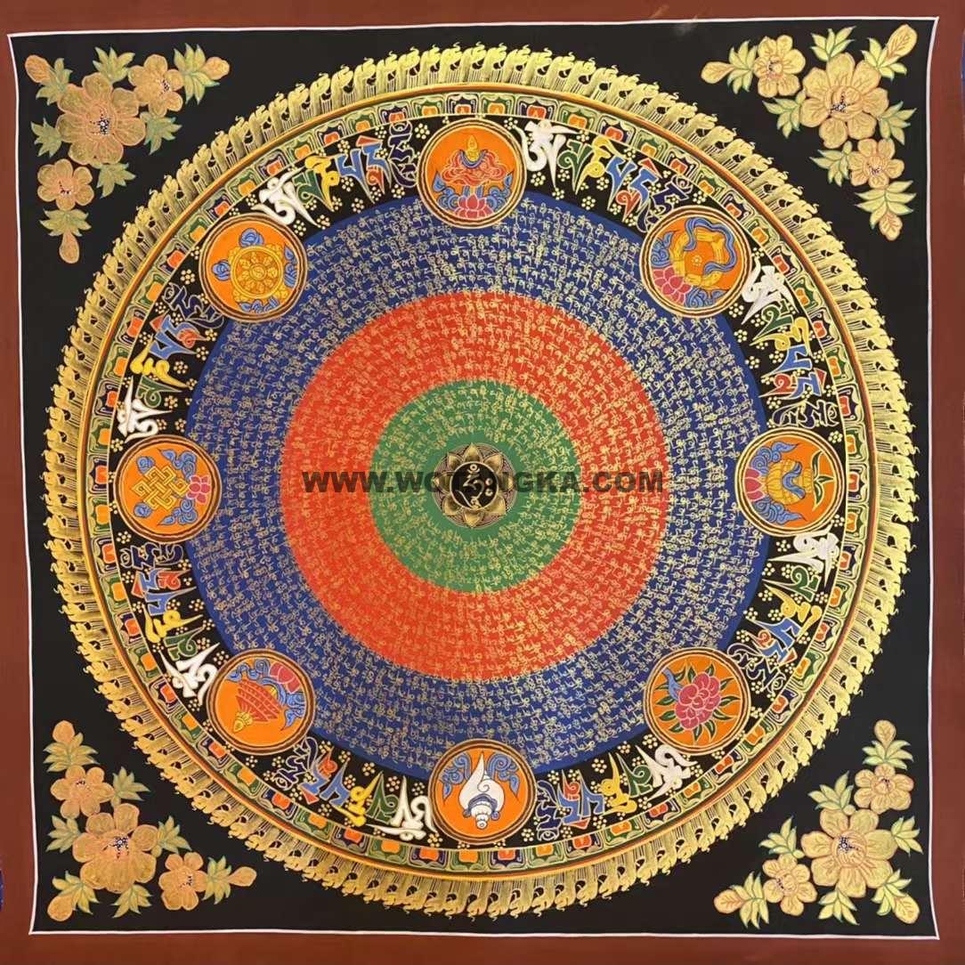 编号191-365935:彩绘唐卡-吉祥八宝坛城(80*80CM左右)