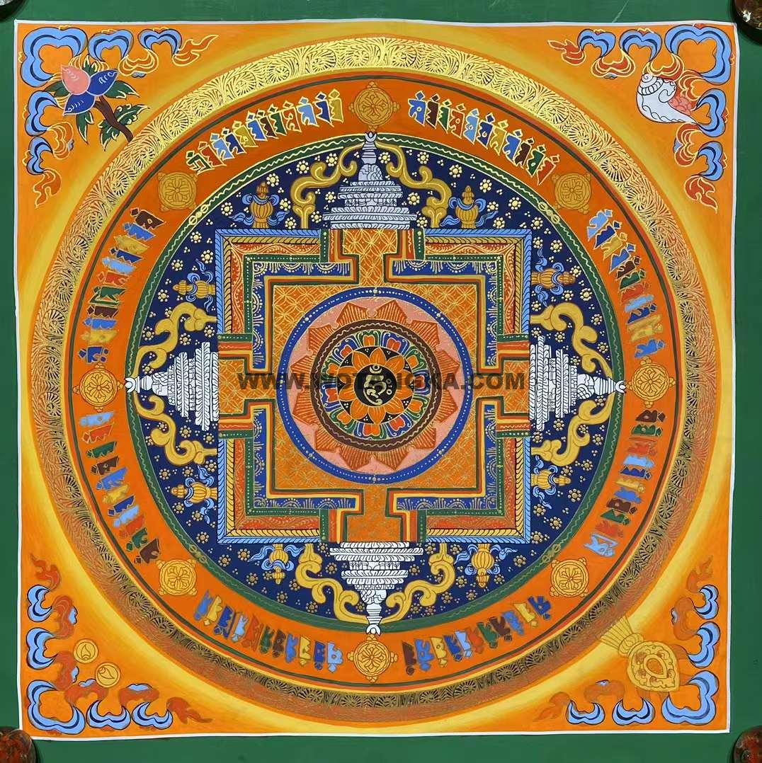 编号191-887765：彩绘唐卡-时轮金刚坛城（100*100CM左右）