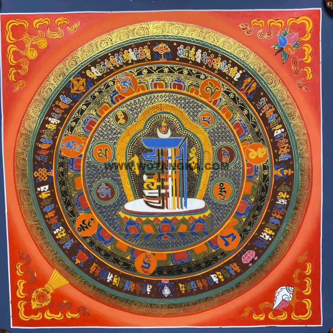 编号191-912763：彩绘唐卡-十相自在坛城（100*100CM左右）