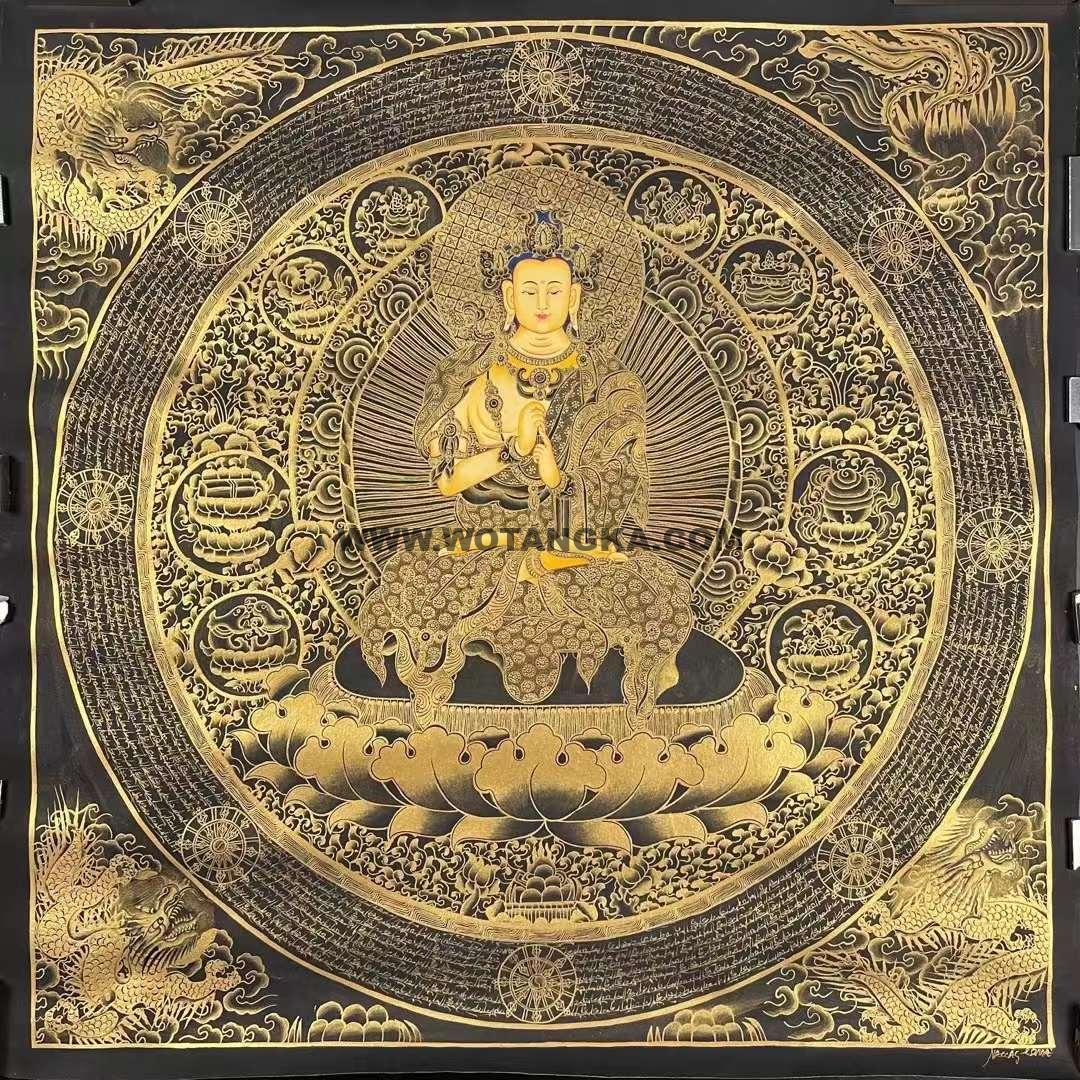 编号153-469988:黑金唐卡-大日如来坛城(70*70CM左右)