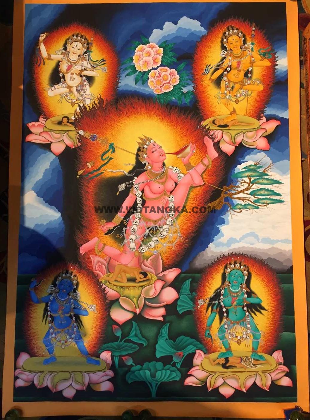 编号153-159354:彩绘唐卡-那洛空行母(170*120CM左右)