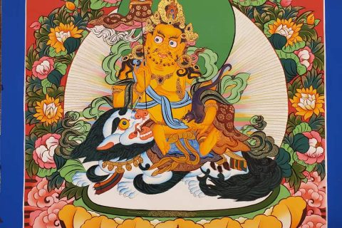 编号172-520320：彩绘唐卡-财宝天王（60*45CM左右）