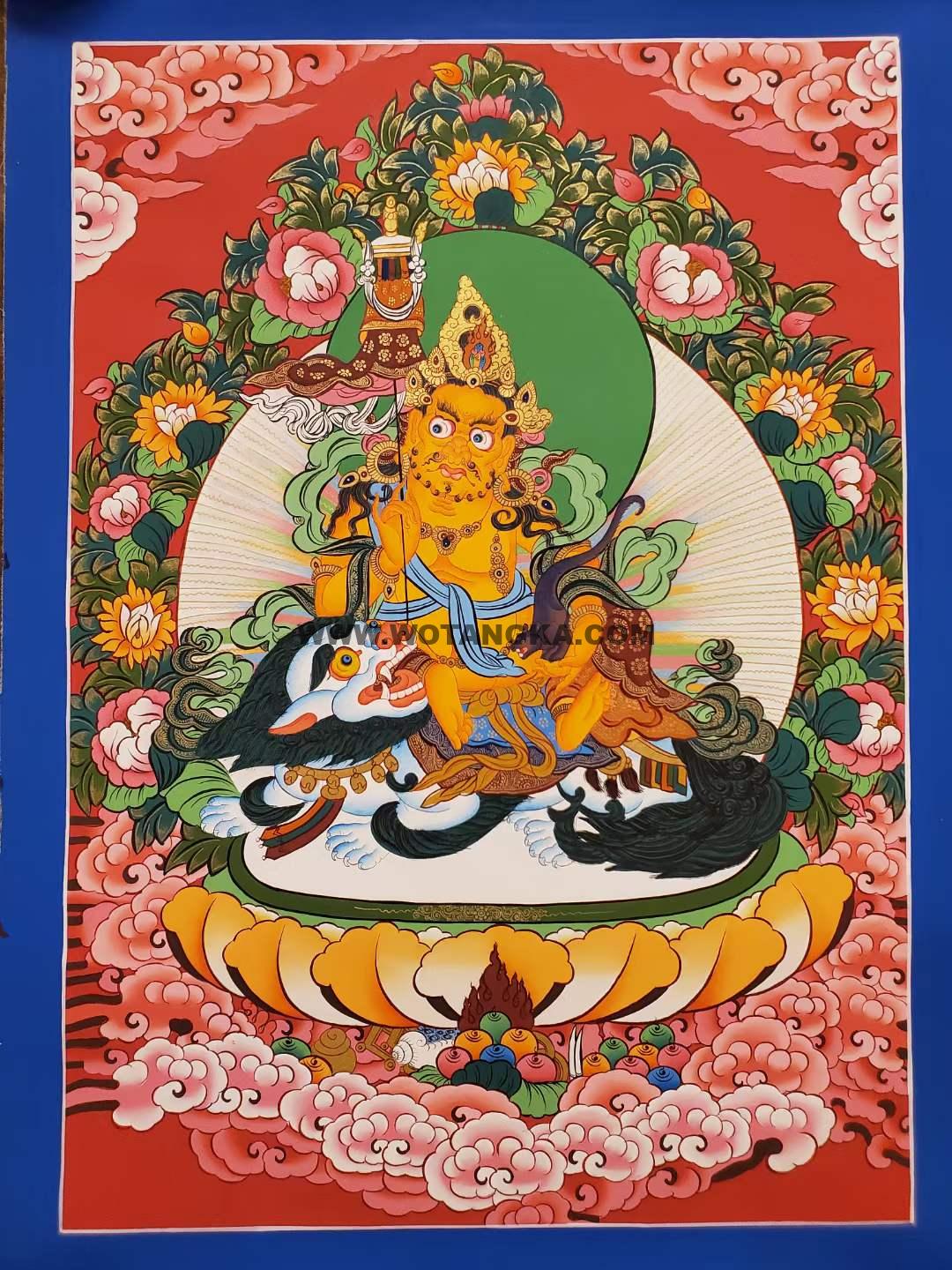 编号172-520320:彩绘唐卡-财宝天王(60*45CM左右)