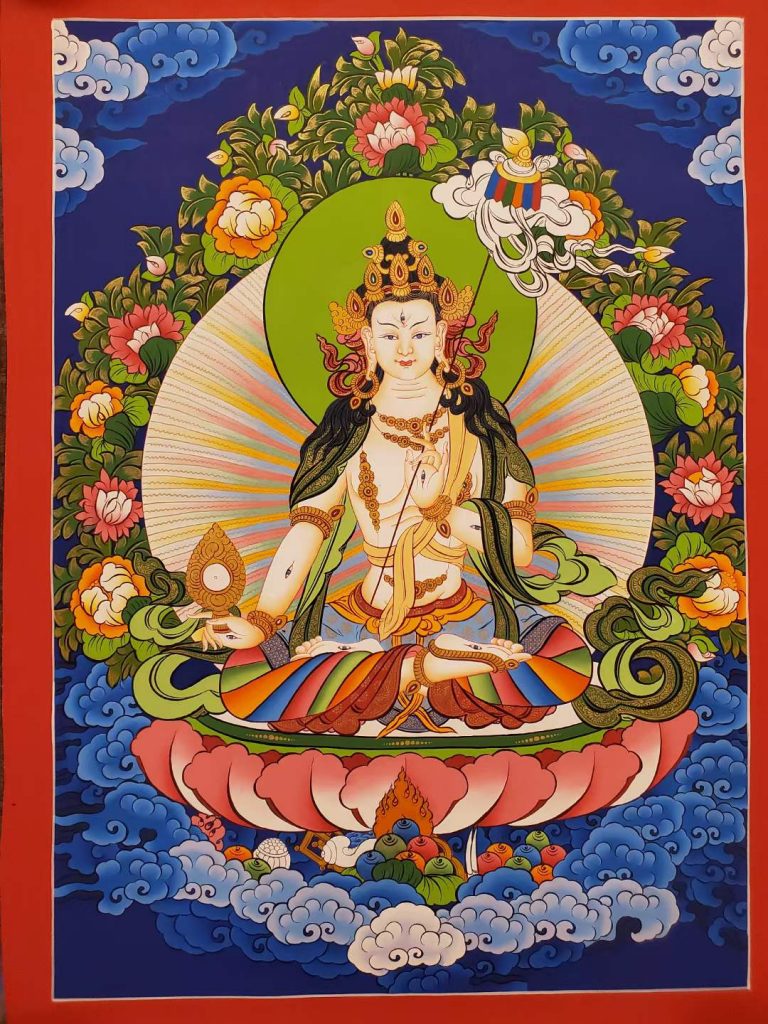 编号172-570670：彩绘唐卡-大白伞盖佛母（60*45CM左右）
