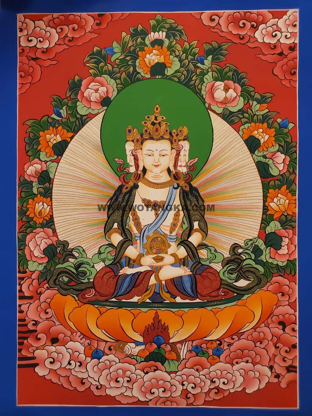 编号172-579755：彩绘唐卡-四面大日如来（60*45CM左右）